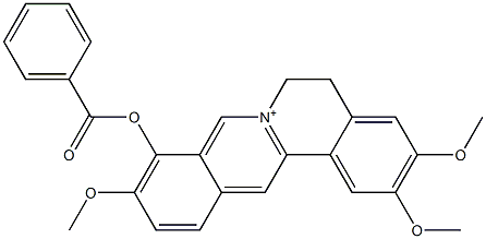5,6-Dihydro-2,3,10-trimethoxy-9-(benzoyloxy)dibenzo[a,g]quinolizinium,,结构式