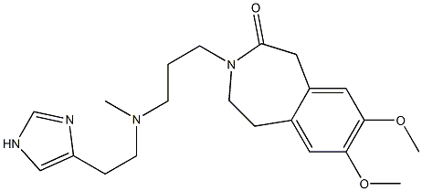 2,3-Dihydro-7,8-dimethoxy-3-[3-[N-[2-(1H-imidazol-4-yl)ethyl]-N-methylamino]propyl]-1H-3-benzazepin-4(5H)-one,,结构式