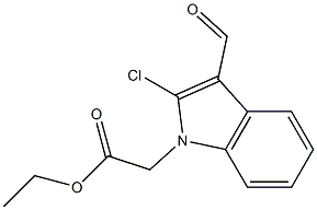 2-Chloro-3-formyl-1H-indole-1-acetic acid ethyl ester Structure