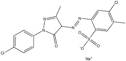 4-Chloro-2-[1-(p-chlorophenyl)-3-methyl-5-oxo-2-pyrazolin-4-ylazo]-5-methylbenzenesulfonic acid sodium salt|