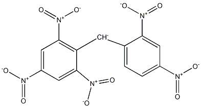 (2,4-ジニトロフェニル)(2,4,6-トリニトロフェニル)メタニド 化学構造式