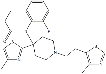 N-(2-Fluorophenyl)-N-[1-[2-(4-methylthiazol-5-yl)ethyl]-4-(4-methylthiazol-2-yl)piperidin-4-yl]propanamide 结构式