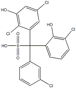 (3-Chlorophenyl)(3-chloro-2-hydroxyphenyl)(2,5-dichloro-3-hydroxyphenyl)methanesulfonic acid 结构式