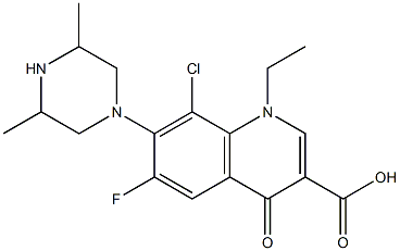 8-Chloro-1-ethyl-6-fluoro-1,4-dihydro-4-oxo-7-(3,5-dimethyl-1-piperazinyl)quinoline-3-carboxylic acid