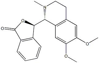 (3R)-3-[[(1R)-1,2,3,4-テトラヒドロ-2-メチル-6,7-ジメトキシイソキノリン]-1-イル]イソベンゾフラン-1(3H)-オン 化学構造式