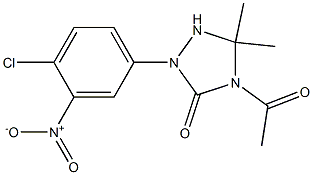 1-(3-Nitro-4-chlorophenyl)-3,3-dimethyl-4-acetyl-1,2,4-triazolidin-5-one,,结构式