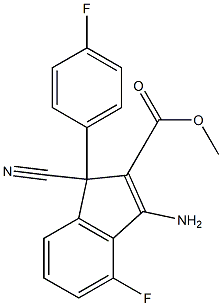 3-Amino-1-cyano-4-fluoro-1-(4-fluorophenyl)-1H-indene-2-carboxylic acid methyl ester Structure