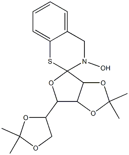 3',3'-Dimethyl-8'-(2,2-dimethyl-1,3-dioxolan-4-yl)spiro[2H-1,3-benzothiazine-2,6'-[2,4,7]trioxabicyclo[3.3.0]octan]-3(4H)-ol,,结构式