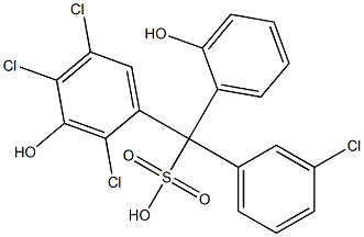 (3-Chlorophenyl)(2,4,5-trichloro-3-hydroxyphenyl)(2-hydroxyphenyl)methanesulfonic acid Struktur