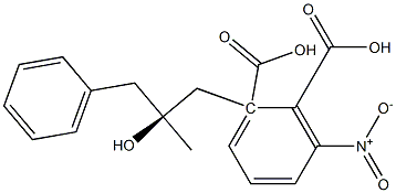 (+)-3-ニトロフタル酸水素1-[(S)-2-メチル-3-フェニル-2-ヒドロキシプロピル] 化学構造式