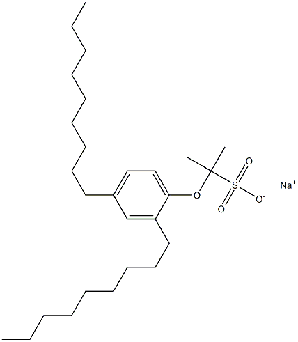 2-(2,4-ジノニルフェノキシ)プロパン-2-スルホン酸ナトリウム 化学構造式
