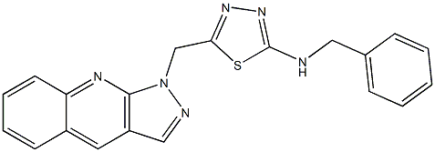 1-[[5-(Benzylamino)-1,3,4-thiadiazol-2-yl]methyl]-1H-pyrazolo[3,4-b]quinoline,,结构式