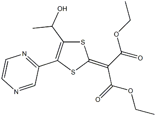 2-[4-(Pyrazin-2-yl)-5-(1-hydroxyethyl)-1,3-dithiol-2-ylidene]propanedioic acid diethyl ester|