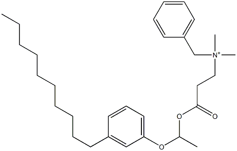 N,N-Dimethyl-N-benzyl-N-[2-[[1-(3-decylphenyloxy)ethyl]oxycarbonyl]ethyl]aminium Structure