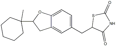 5-[2-(1-Methylcyclohexyl)-2,3-dihydrobenzofuran-5-ylmethyl]thiazolidine-2,4-dione 结构式