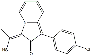 1-(4-Chlorophenyl)-3-[mercapto(methyl)methylene]indolizin-2(3H)-one 结构式