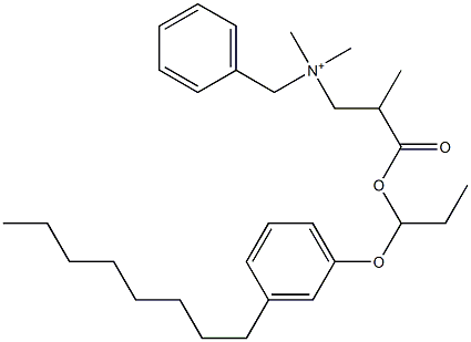 N,N-Dimethyl-N-benzyl-N-[2-[[1-(3-octylphenyloxy)propyl]oxycarbonyl]propyl]aminium Structure