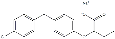 2-[4-(4-クロロベンジル)フェノキシ]酪酸ナトリウム 化学構造式