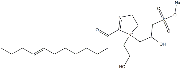 1-(2-Hydroxyethyl)-1-[2-hydroxy-3-(sodiooxysulfonyl)propyl]-2-(8-dodecenoyl)-2-imidazoline-1-ium,,结构式