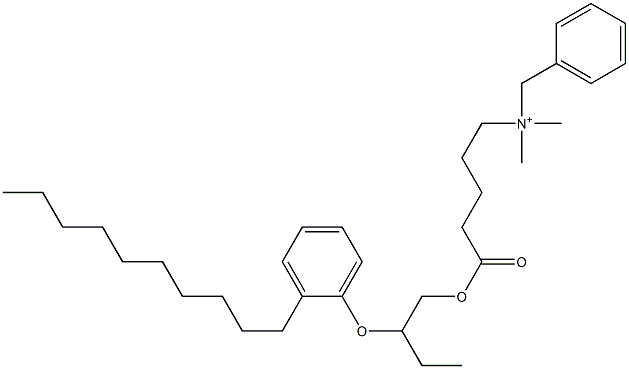 N,N-Dimethyl-N-benzyl-N-[4-[[2-(2-decylphenyloxy)butyl]oxycarbonyl]butyl]aminium Structure