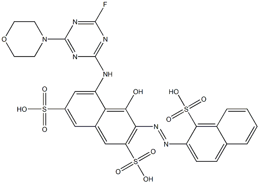  5-(4-Fluoro-6-morpholino-1,3,5-triazin-2-ylamino)-4-hydroxy-3-(1-sulfo-2-naphtylazo)naphthalene-2,7-disulfonic acid