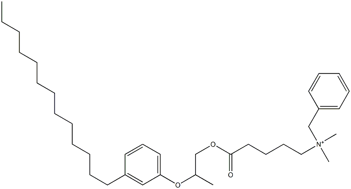 N,N-Dimethyl-N-benzyl-N-[4-[[2-(3-tridecylphenyloxy)propyl]oxycarbonyl]butyl]aminium Structure