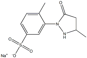 4-Methyl-3-(3-methyl-5-oxo-1-pyrazolidinyl)benzenesulfonic acid sodium salt,,结构式