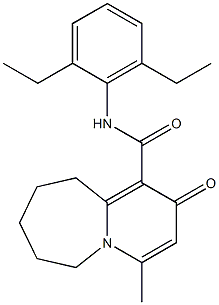 N-(2,6-Diethylphenyl)-4-methyl-2-oxo-2,6,7,8,9,10-hexahydropyrido[1,2-a]azepine-1-carboxamide Structure