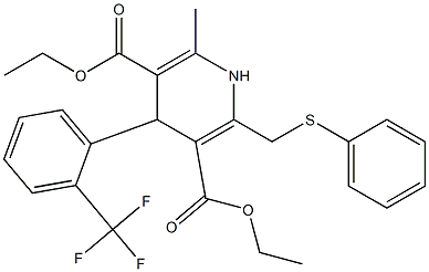 1,4-Dihydro-4-(2-trifluoromethylphenyl)-6-methyl-2-[phenylthiomethyl]pyridine-3,5-dicarboxylic acid diethyl ester