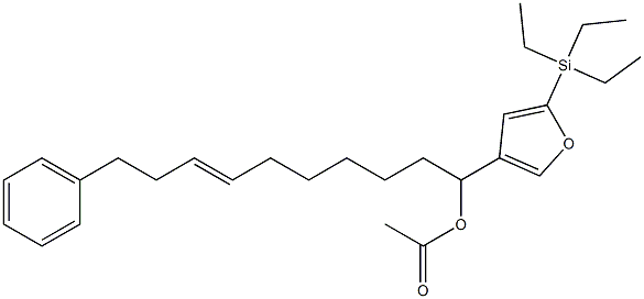 Acetic acid (E)-1-[5-(triethylsilyl)-3-furyl]-10-phenyl-7-decenyl ester,,结构式