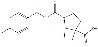 1,2,2-Trimethyl-3-[1-(p-tolyl)ethoxycarbonyl]-1-cyclopentanecarboxylic acid 结构式