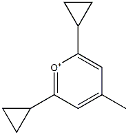 2,6-Dicyclopropyl-4-methylpyrylium,,结构式
