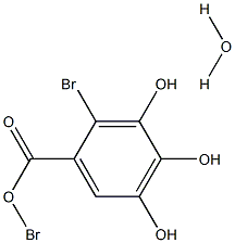 2,6-ジブロモ-3,4,5-トリヒドロキシ安息香酸·水和物 化学構造式