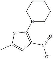 2-ピペリジノ-3-ニトロ-5-メチルチオフェン 化学構造式