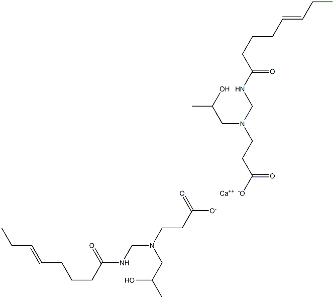 Bis[3-[N-(2-hydroxypropyl)-N-(5-octenoylaminomethyl)amino]propionic acid]calcium salt Structure