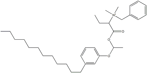 N,N-Dimethyl-N-benzyl-N-[1-[[1-(3-dodecylphenyloxy)ethyl]oxycarbonyl]propyl]aminium Structure