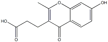 3-(7-Hydroxy-2-methyl-4-oxo-4H-1-benzopyran-3-yl)propionic acid,,结构式
