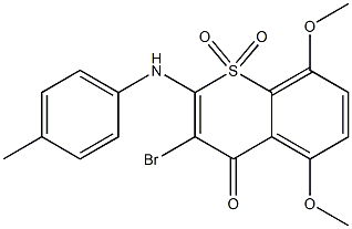 3-Bromo-5,8-dimethoxy-2-(4-methylphenylamino)-4-oxo-4H-1-benzothiopyran 1,1-dioxide Structure