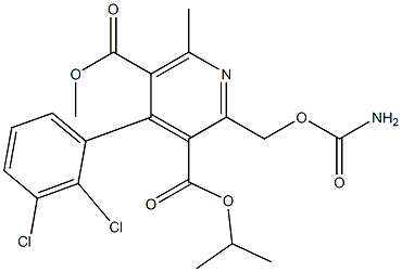 4-(2,3-Dichlorophenyl)-6-methyl-2-[(carbamoyloxy)methyl]pyridine-3,5-dicarboxylic acid 3-isopropyl 5-methyl ester Structure