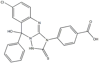 4-[[7-Chloro-1,2,3,9-tetrahydro-9-hydroxy-9-phenyl-2-thioxo[1,2,4]triazolo[5,1-b]quinazolin]-3-yl]benzoic acid 结构式