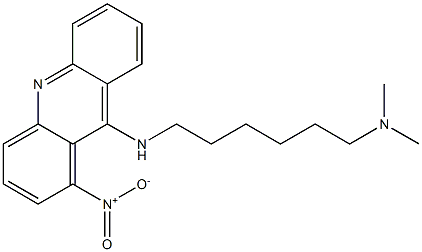 9-(6-ジメチルアミノヘキシルアミノ)-1-ニトロアクリジン 化学構造式