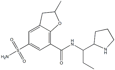 2,3-Dihydro-2-methyl-5-(aminosulfonyl)-N-[1-ethyl-2-pyrrolidinylmethyl]benzofuran-7-carboxamide,,结构式