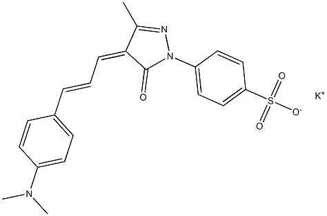 4-[4,5-Dihydro-5-oxo-4-[4-(dimethylamino)cinnamylidene]-3-methyl-1H-pyrazol-1-yl]benzenesulfonic acid potassium salt,,结构式