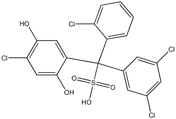 (2-Chlorophenyl)(3,5-dichlorophenyl)(4-chloro-2,5-dihydroxyphenyl)methanesulfonic acid,,结构式