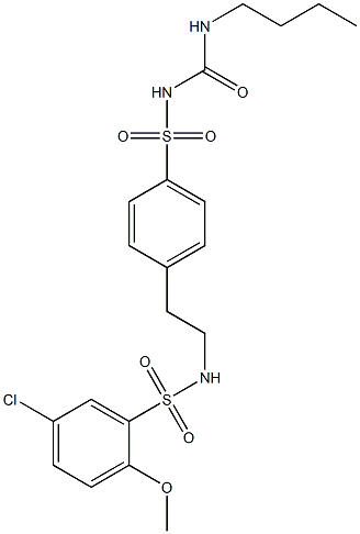 1-Butyl-3-[[p-[2-(5-chloro-2-methoxyphenylsulfonylamino)ethyl]phenyl]sulfonyl]urea 结构式