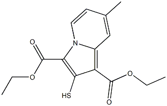 7-Methyl-2-mercaptoindolizine-1,3-dicarboxylic acid diethyl ester,,结构式