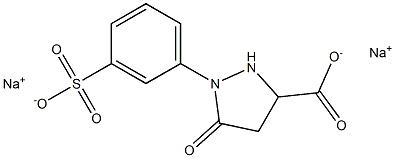 5-Oxo-1-(3-sulfophenyl)-3-pyrazolidinecarboxylic acid disodium salt Struktur