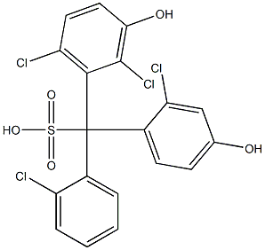 (2-Chlorophenyl)(2-chloro-4-hydroxyphenyl)(2,6-dichloro-3-hydroxyphenyl)methanesulfonic acid 结构式