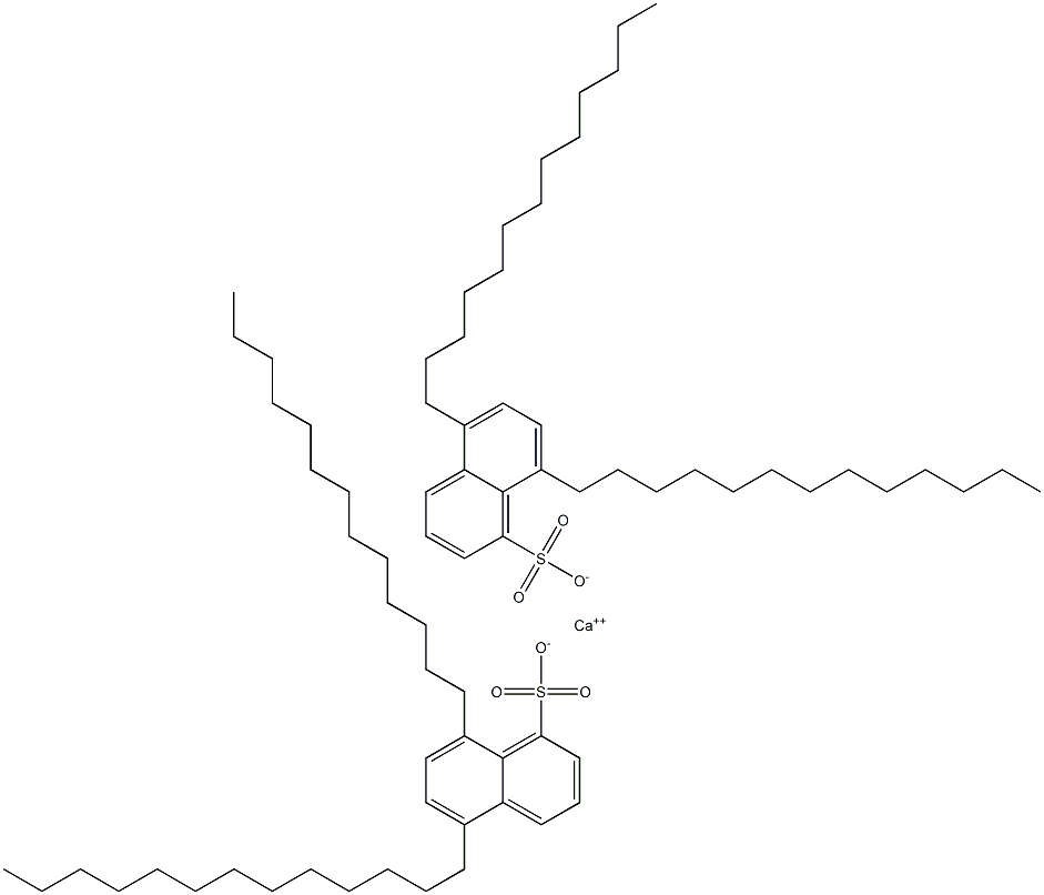 Bis(5,8-ditridecyl-1-naphthalenesulfonic acid)calcium salt,,结构式