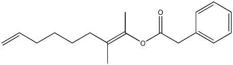 フェニル酢酸1,2-ジメチル-1,7-オクタジエニル 化学構造式
